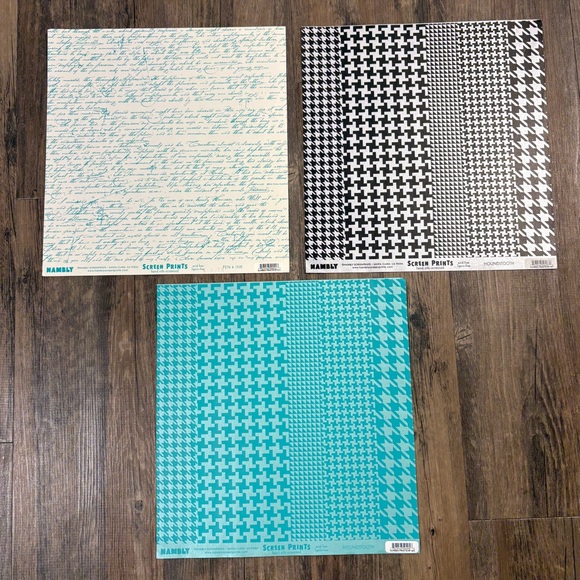 Chic Craft Paper Set - Floral, Script, Houndstooth Patterns - Picture 3 of 8
